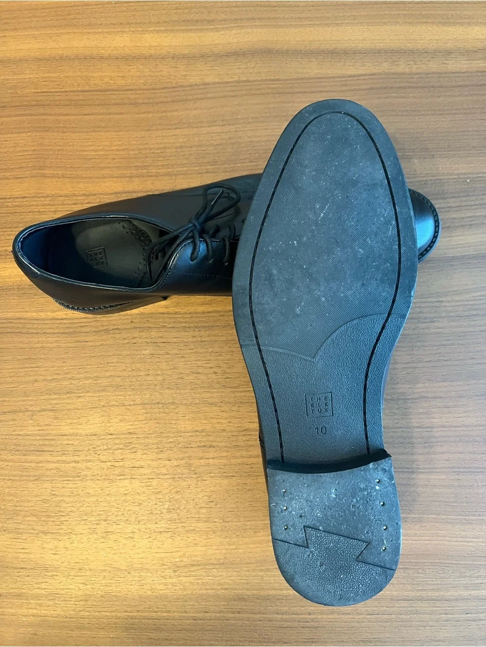 Classic Black Men's Leather Lace-Up Dress Shoes - 10